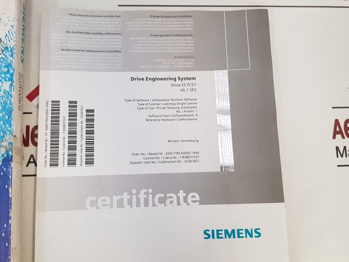 Siemens 6Sw1700-6Jd00-1Aa0 Cd Drive