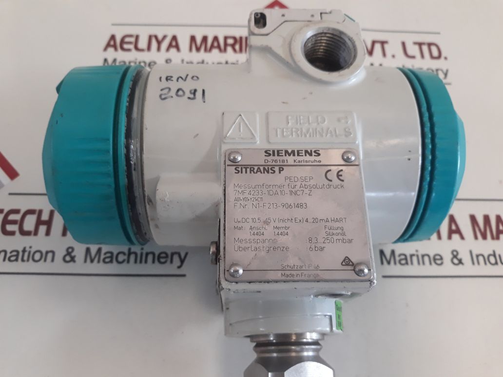 Siemens 7Mf4233-1Da10-1Nc7-z Pressure Transmitter