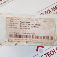 Siemens 7Pr41 Time Relay 7Pr4140-6Pm00 220V
