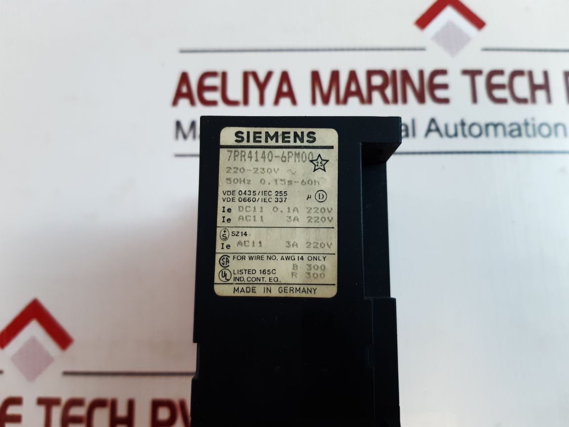 Siemens 7Pr4140-6Pm00 Time Delay Relay 220V 0.15S-60H
