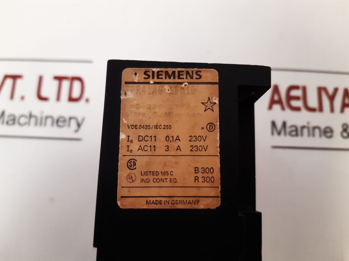 Siemens 7Pr4140-6Pm10 Timer 0.15 Sec To 60 H