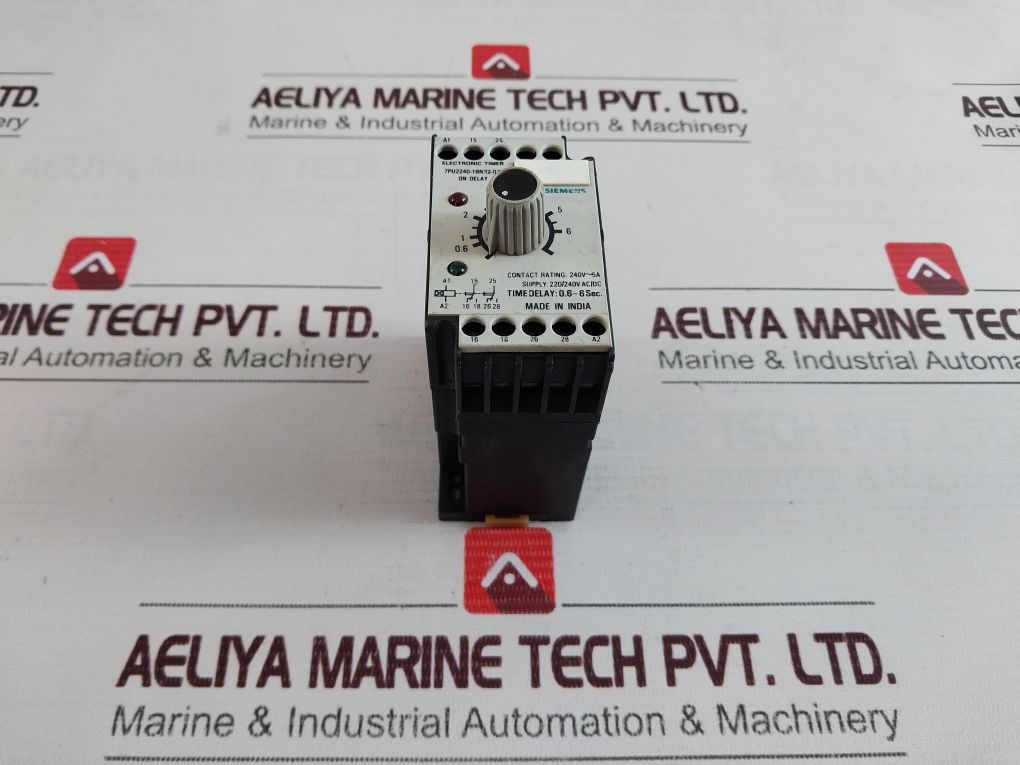 Siemens 7Pu2240-1Bn32-oz Electronic Timer On Delay 0.6-6 Sec. 240V 5A
