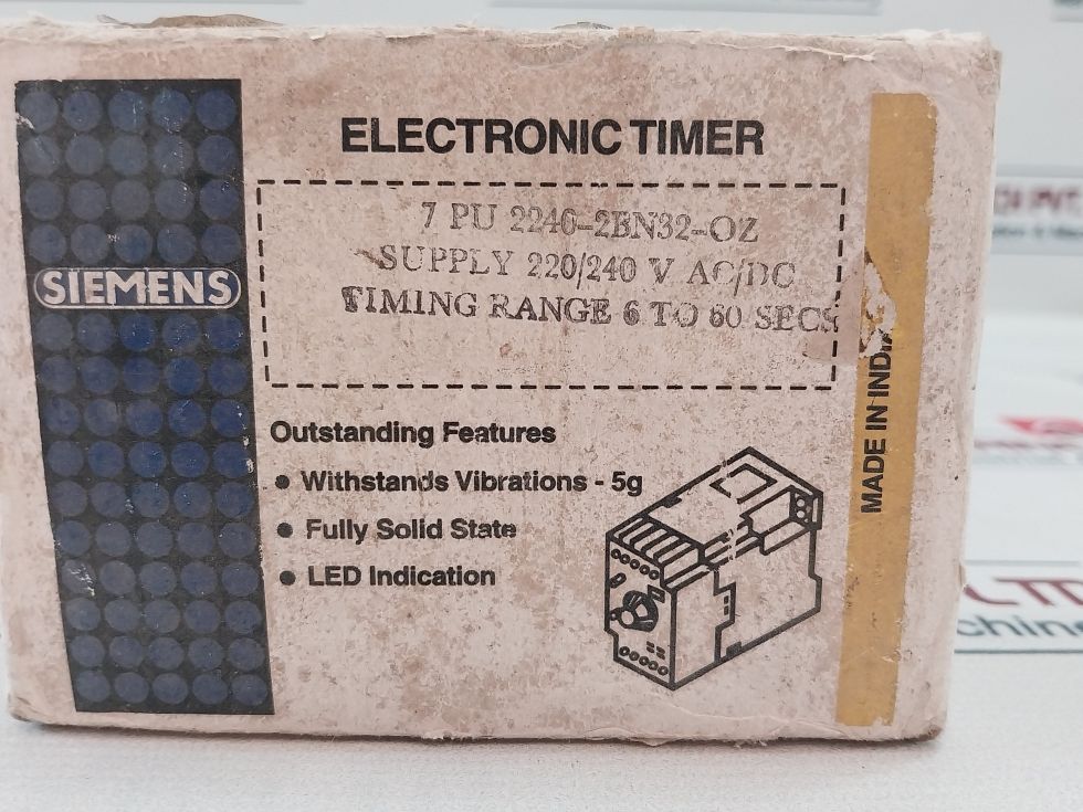 Siemens 7Pu2240-2Bn32-0Z On Delay Timer 6-60 Sec