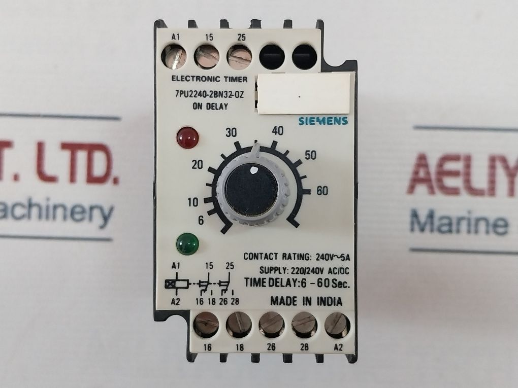 Siemens 7Pu2240-2Bn32-0Z On Delay Timer 6-60 Sec