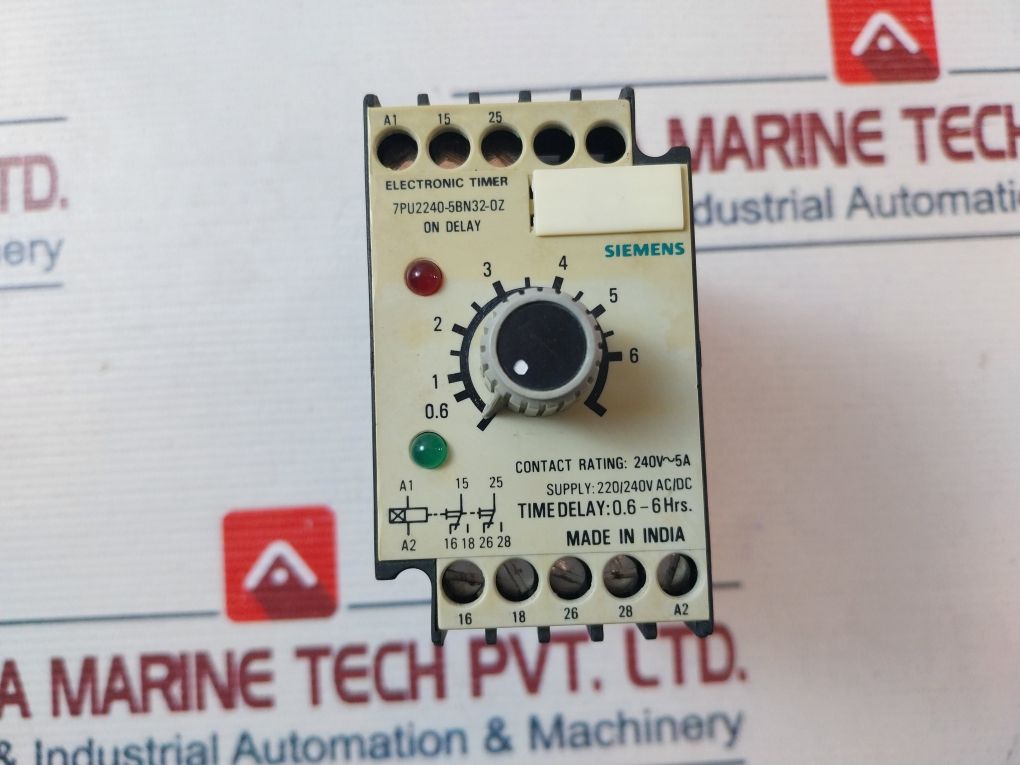 Siemens 7Pu2240-5Bn32-0Z Electronic Timer 0.6-6 Hrs
