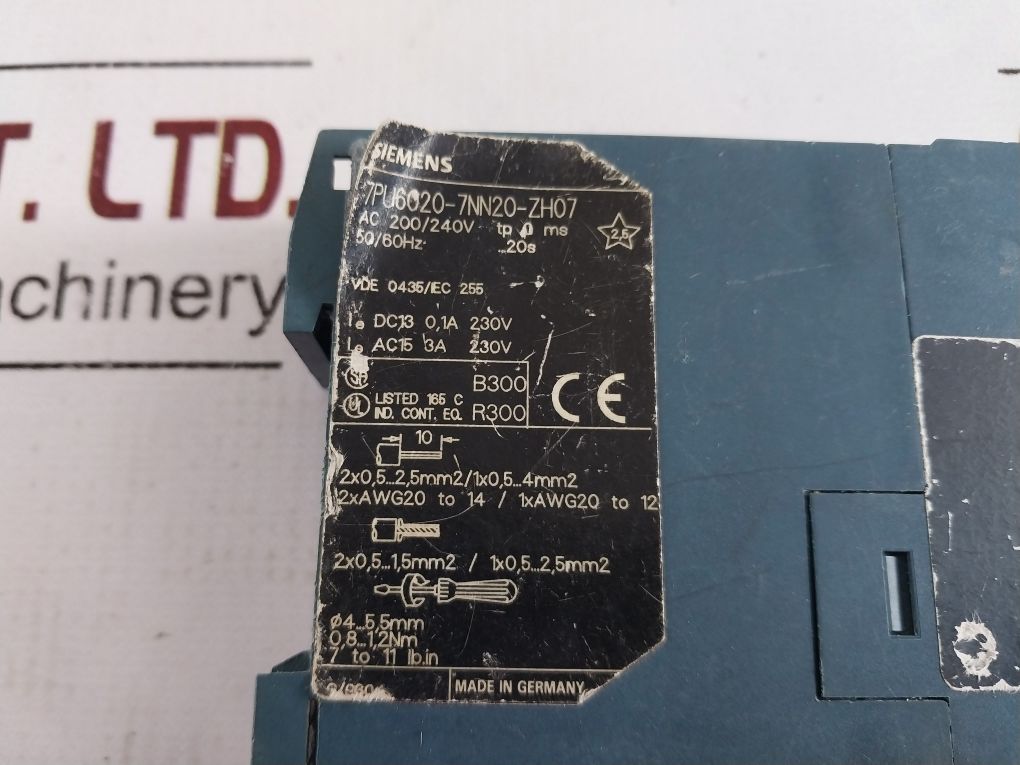 Siemens 7Pu6020-7Nn20-zh07 Time Relay