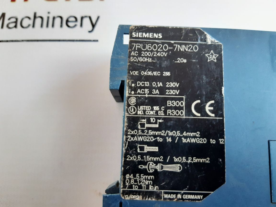 Siemens 7Pu6020-7Nn20 Star/Delta Time Relay