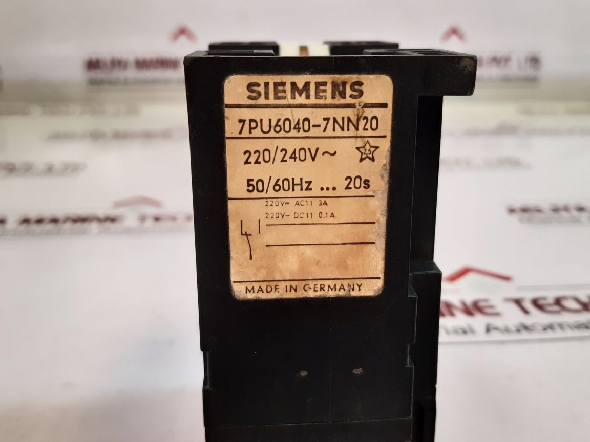 Siemens 7Pu6040-7Nn20 Time Delay Relay 20S

