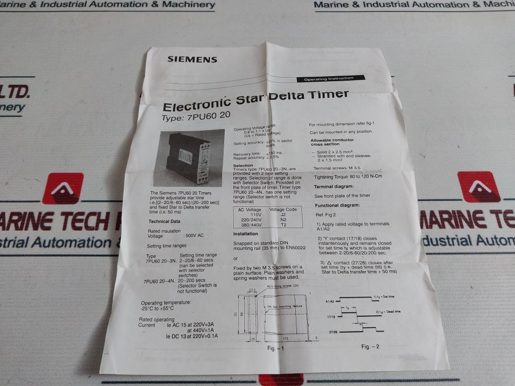 Siemens 7Pu60 20-3Nj2 Star-delta Timer