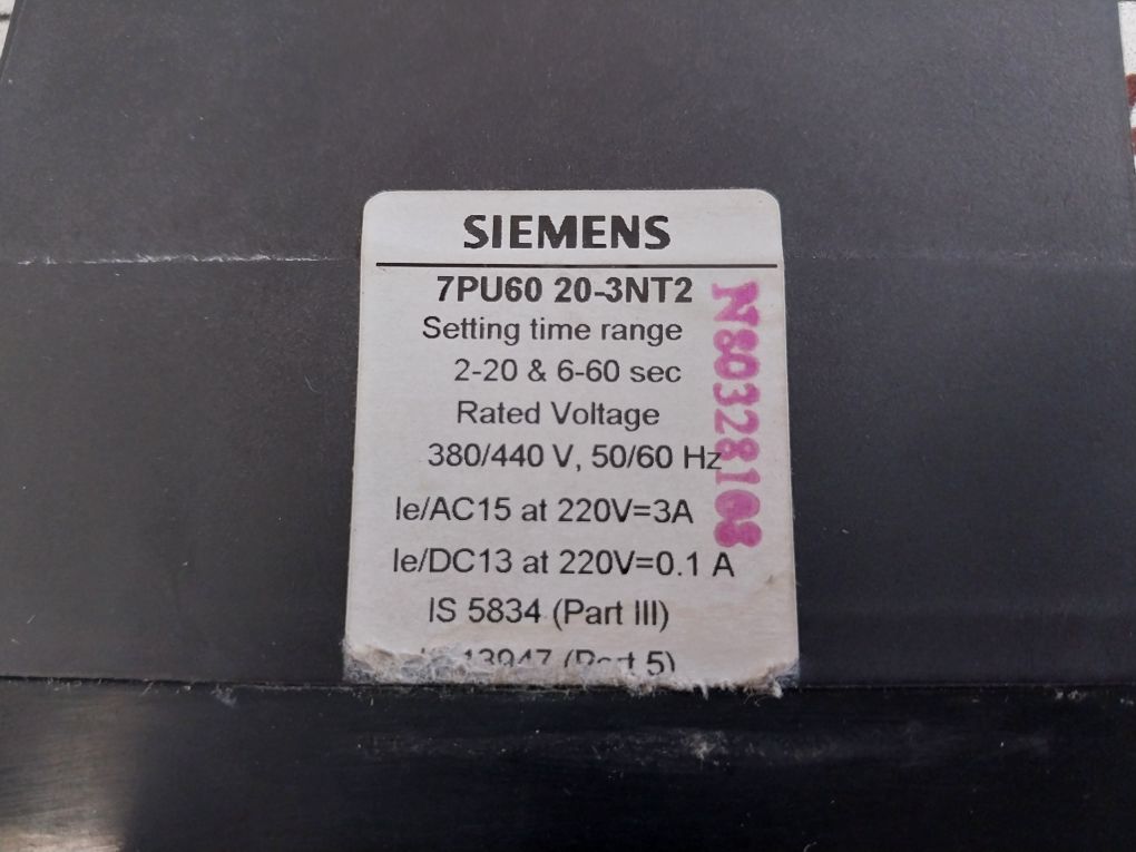Siemens 7Pu60 20-3Nt2 Star-delta Time Delay Relay 