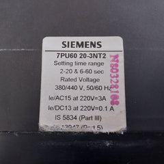 Siemens 7Pu60 20-3Nt2 Star-delta Time Delay Relay 