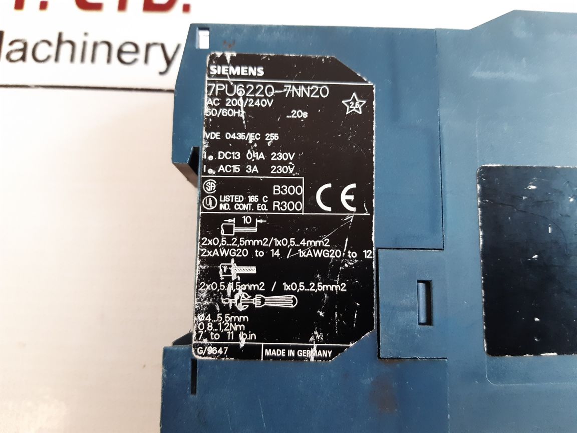 Siemens 7Pu6220-7Nn20 Time Relay