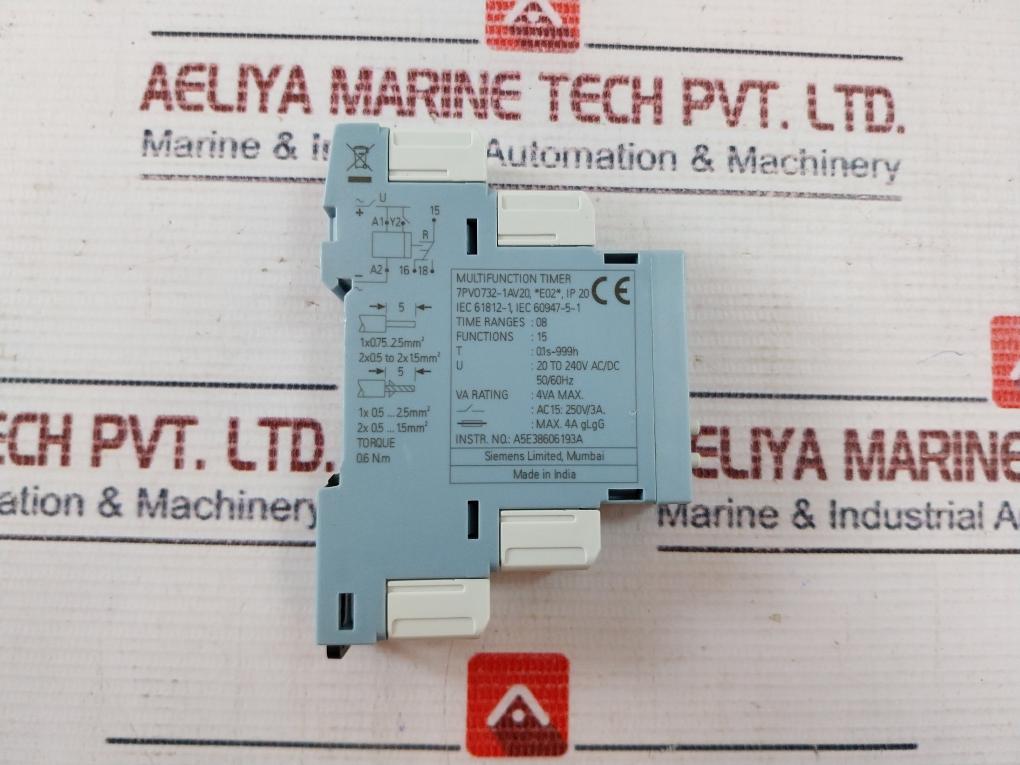 Siemens 7Pv0732-1Av20 Multifunction Timer 20 To 240V Ac/Dc 50/60Hz