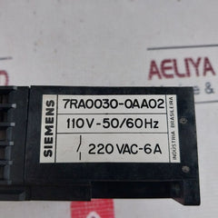 Siemens 7Ra0030-0Aa02 Relay On Delay 110V 50/60Hz