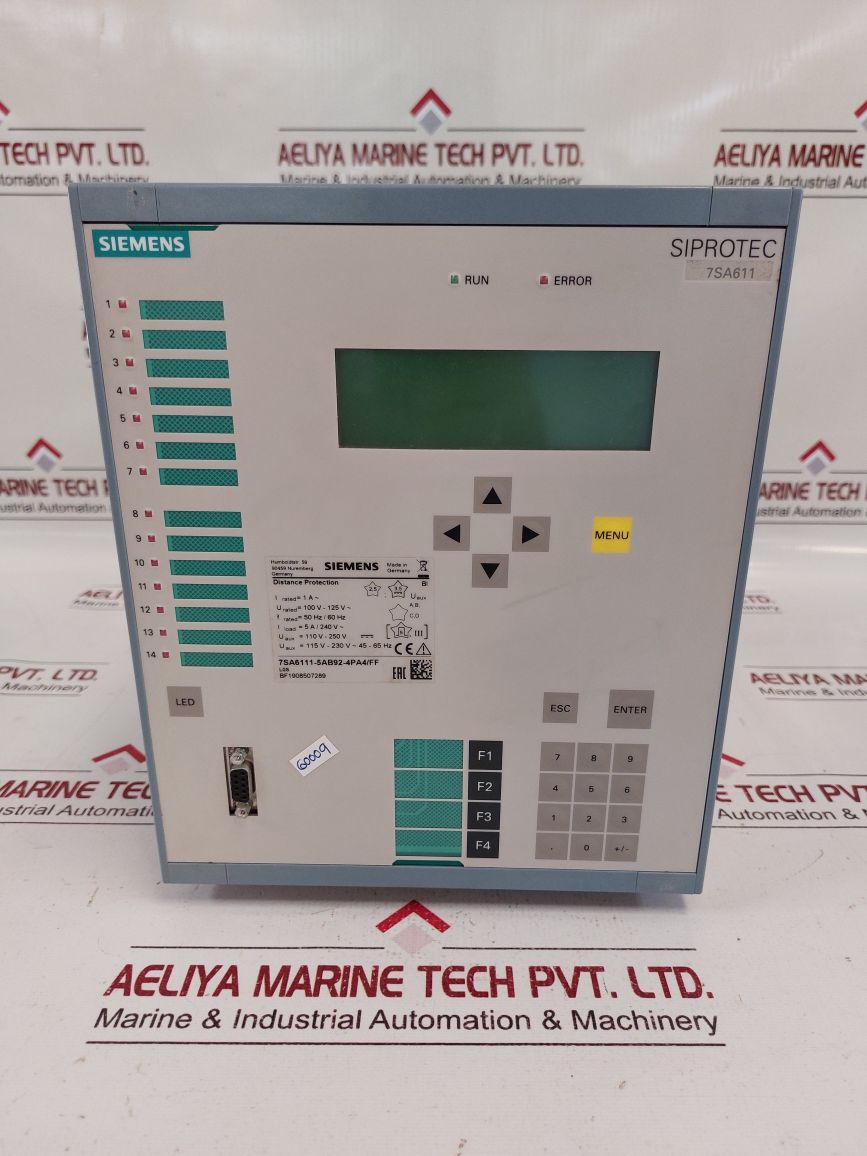 Siemens 7Sa6111-5Ab92-4Pa4/Ff Distance Protection Relay