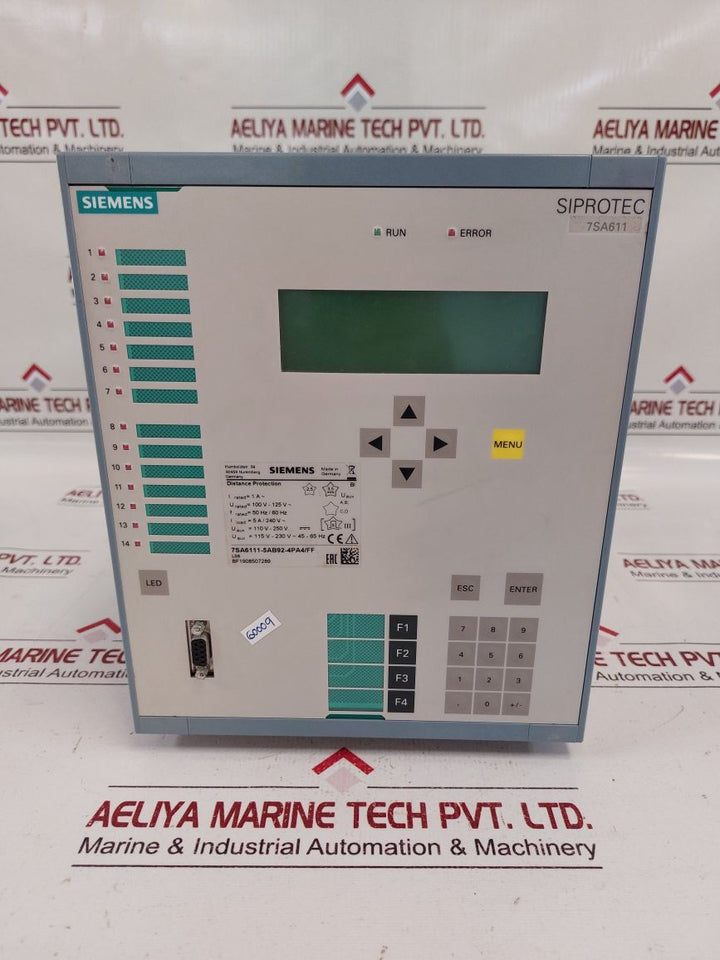 Siemens 7Sa6111-5Ab92-4Pa4/Ff Distance Protection Relay