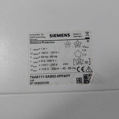 Siemens 7Sa6111 Distance Protection Relay 7Sa6111-5Ab92-0Pp4/Ff