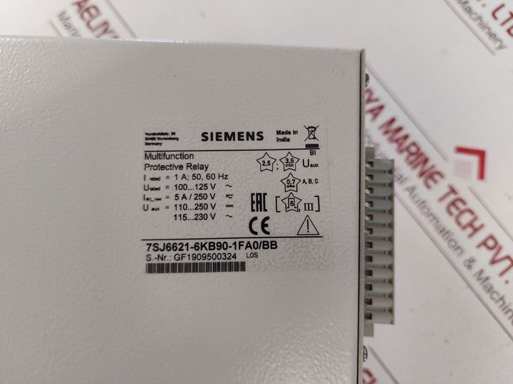 Siemens 7Sj6621-6K90-1Fa0Bb Multifunction Protective Relay
