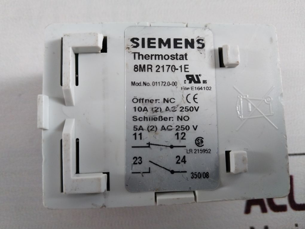 Siemens 8Mr 2170-1E Thermostat 250V Module No.01172.0-00