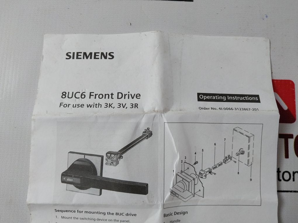 Siemens 8Uc6 Front Drive Handle Rotary