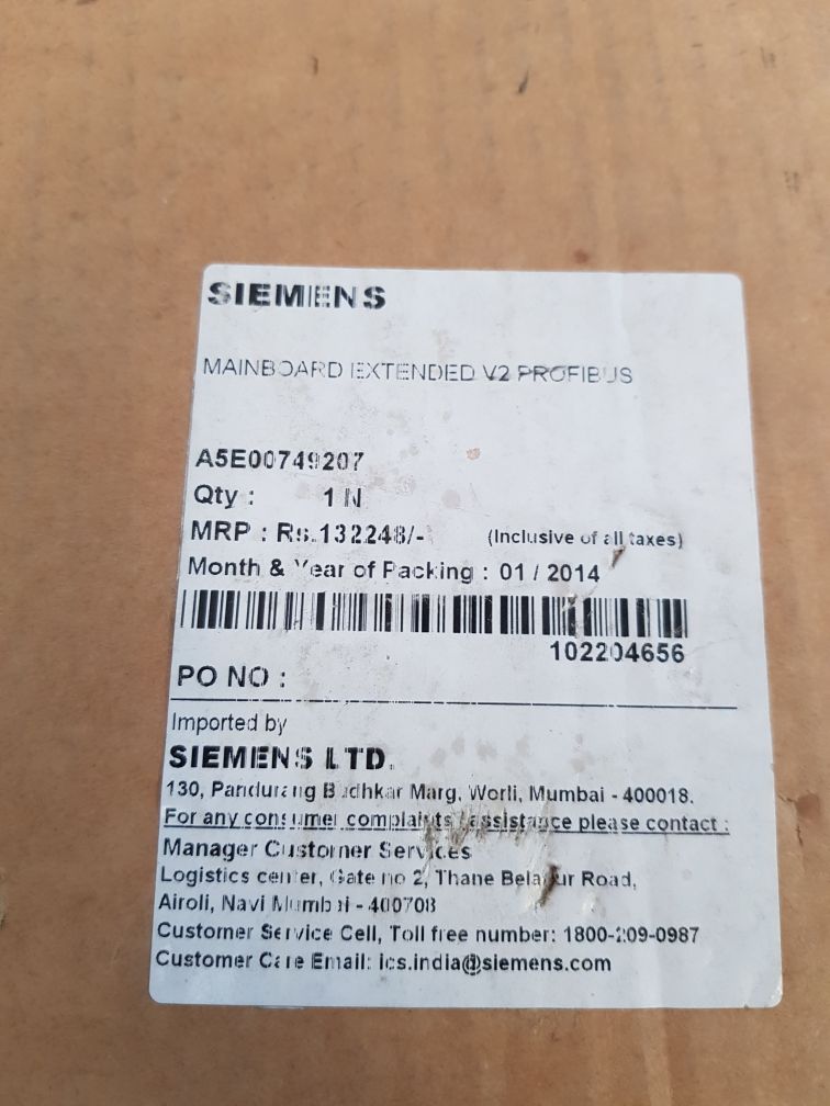 Siemens A5E00749207 Main Board Extended V2 Profibus