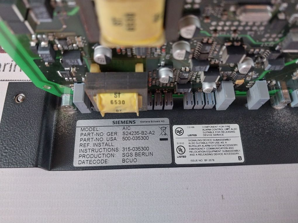 Siemens Aic 500-035300 Fire Alarm Audio Input Card Module