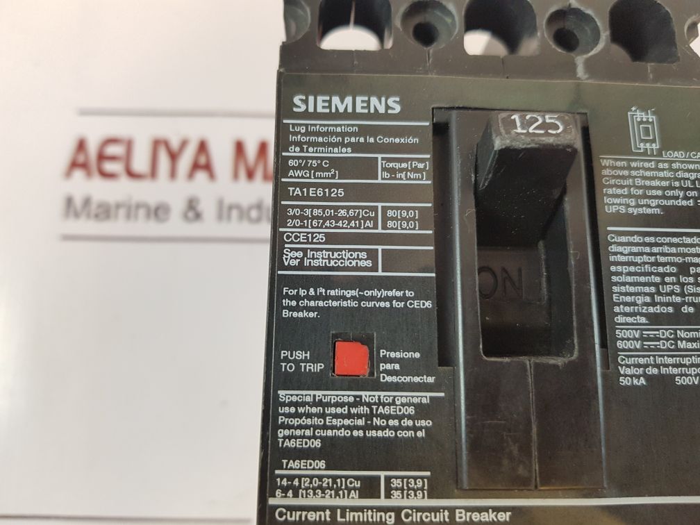 Siemens Ced63B125 Circuit Breaker