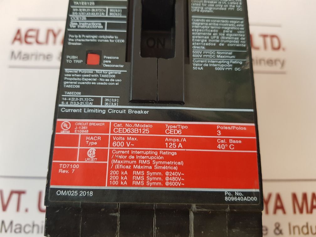 Siemens Ced63B125 Circuit Breaker