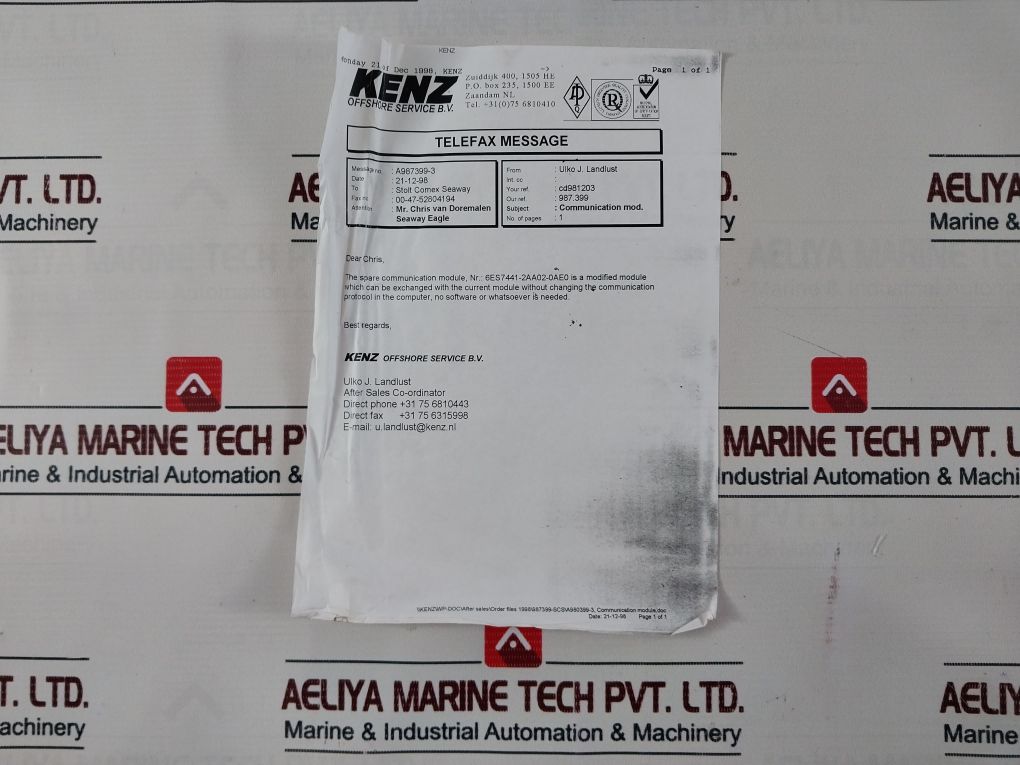 Siemens Cp 441-2 Communication Module 6Es7 441-2Aa01-0Ae0