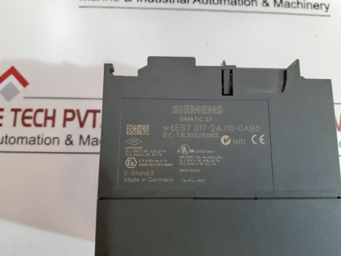 Siemens Simatic Cpu317-2Dp Module 6Es7 317-2Aj10-0Ab0