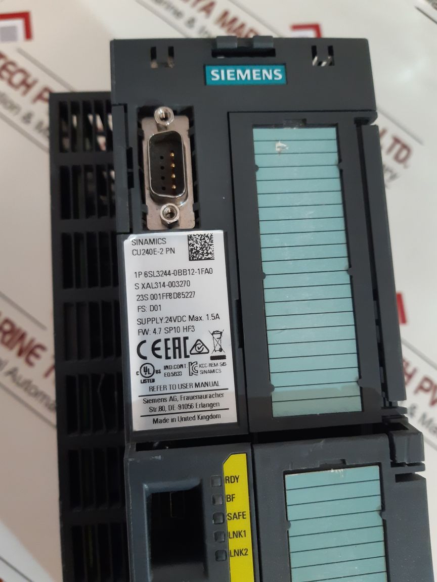 Siemens Sinamics Cu240E-2 Pn Control Unit 6Sl3210-1Pe21-1Ul0,6Sl3244-0Bb12-1Fa0