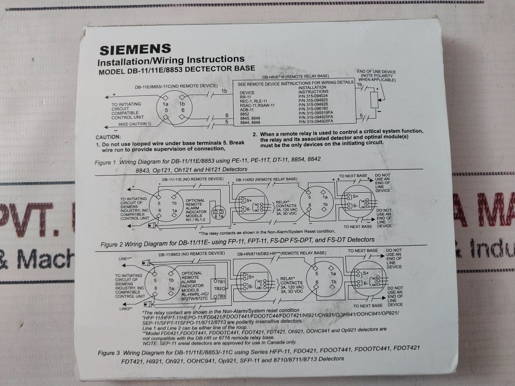 Lot Of 4X Siemens Db-11E Smoke Detector Base