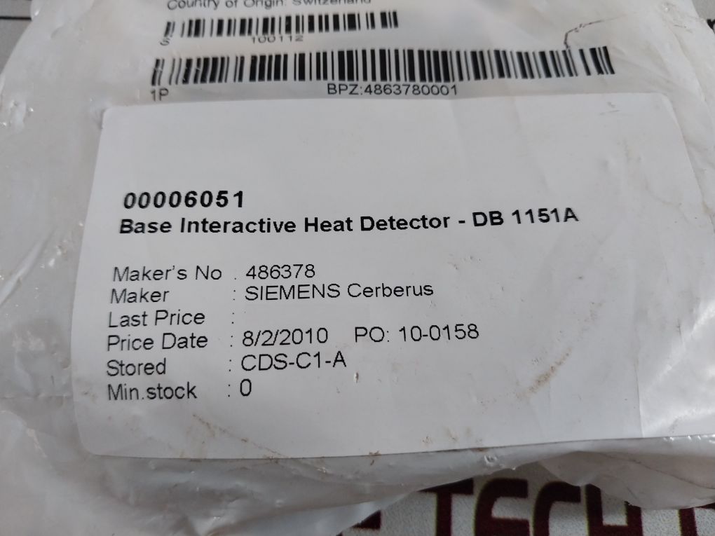Siemens Db 1151A Base Interactive Heat Detector 486378