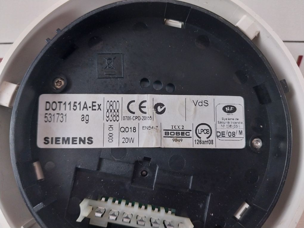 Siemens Dot1151A-ex Smoke Detector 531731 Ag 20W