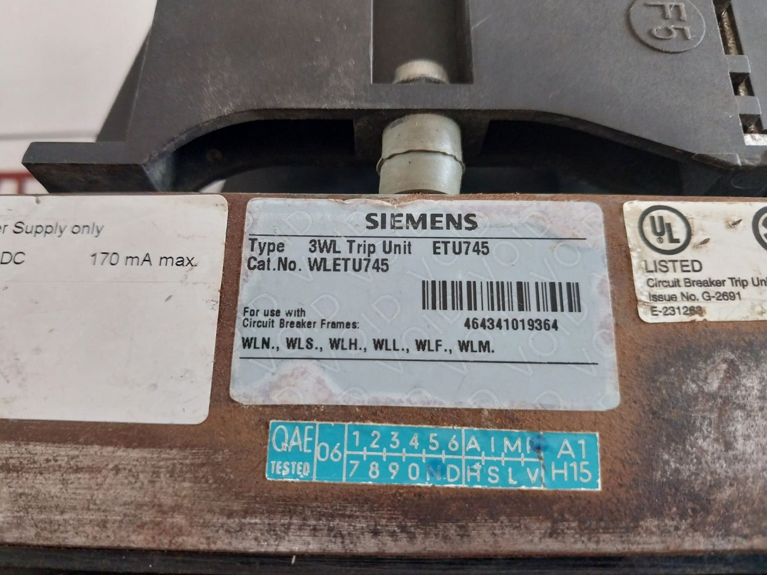 Siemens 3Wl Trip Unit Wletu745