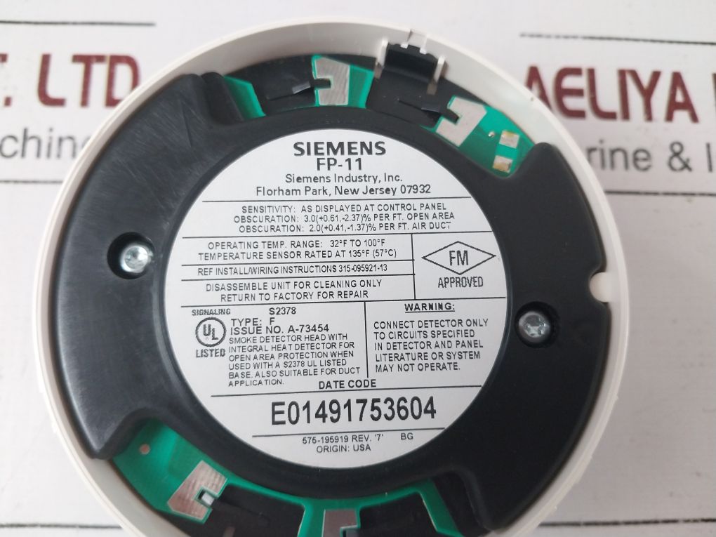 Siemens Fp-11 Smoke Detector Head 500-095112