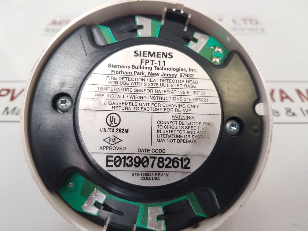 Siemens Fpt-11 Fire Detection Heat Detector Head