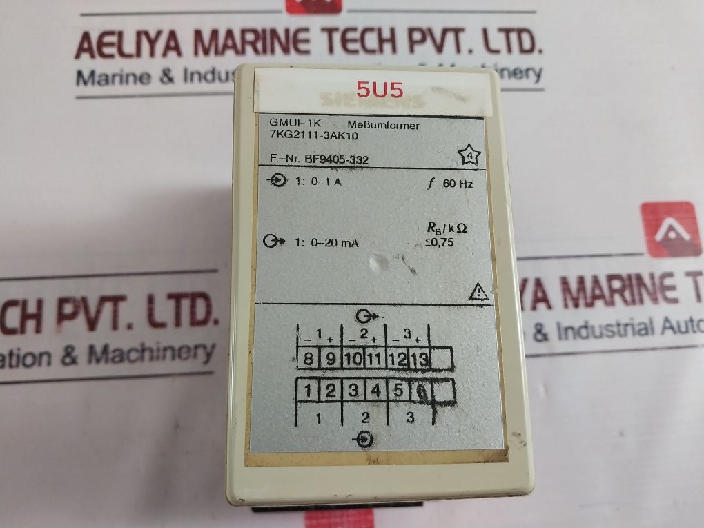 Siemens Gmui-1K Transmitter 7Kg2111-3Ak10 1A 0-20Ma 60Hz