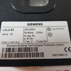Siemens lal2.65 oil burner control serie 02