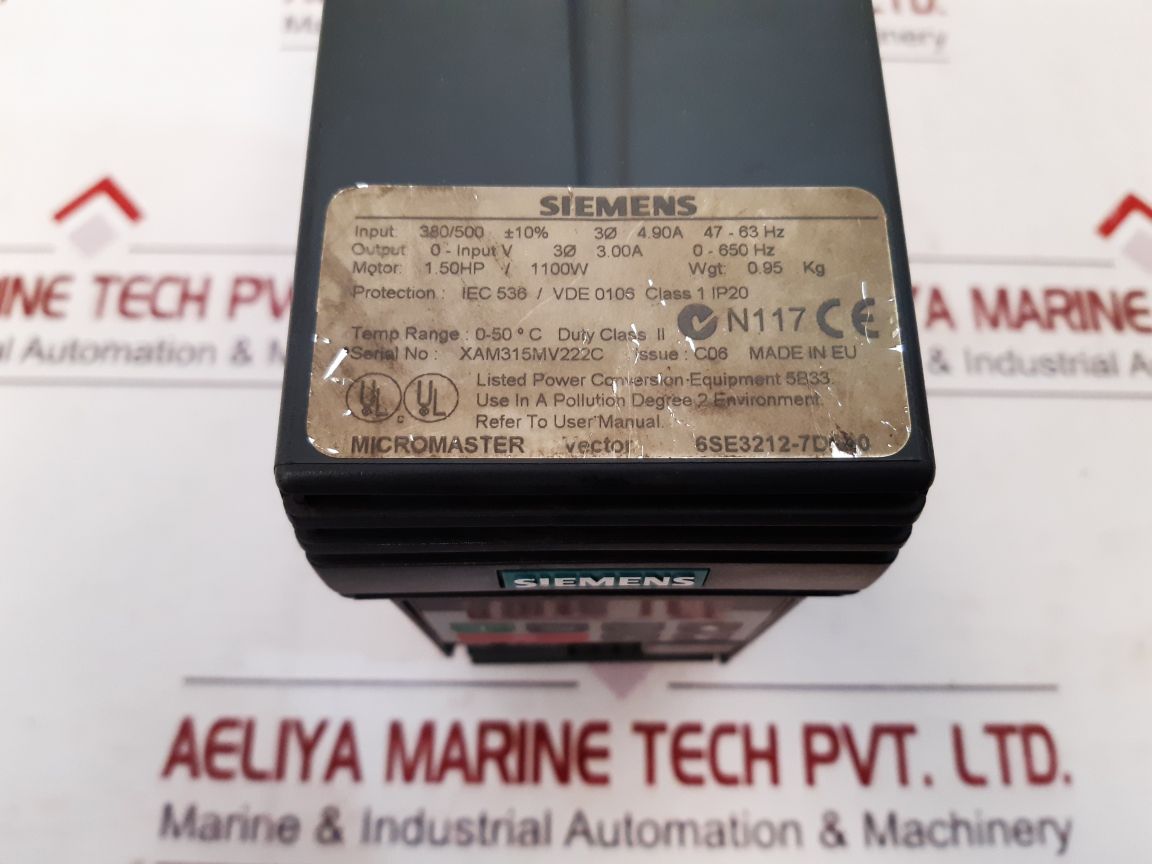 Siemens Micromaster Vector 6Se3212-7D 0/6Se3212-7Da40