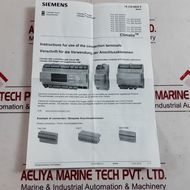 Siemens Pol687.70/Std Programmable Controller Set Rev. H
