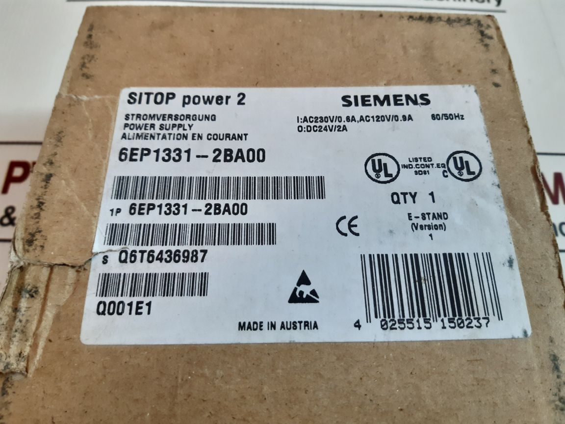 Siemens Power 2 6Ep1331-2Ba00 Power Supply