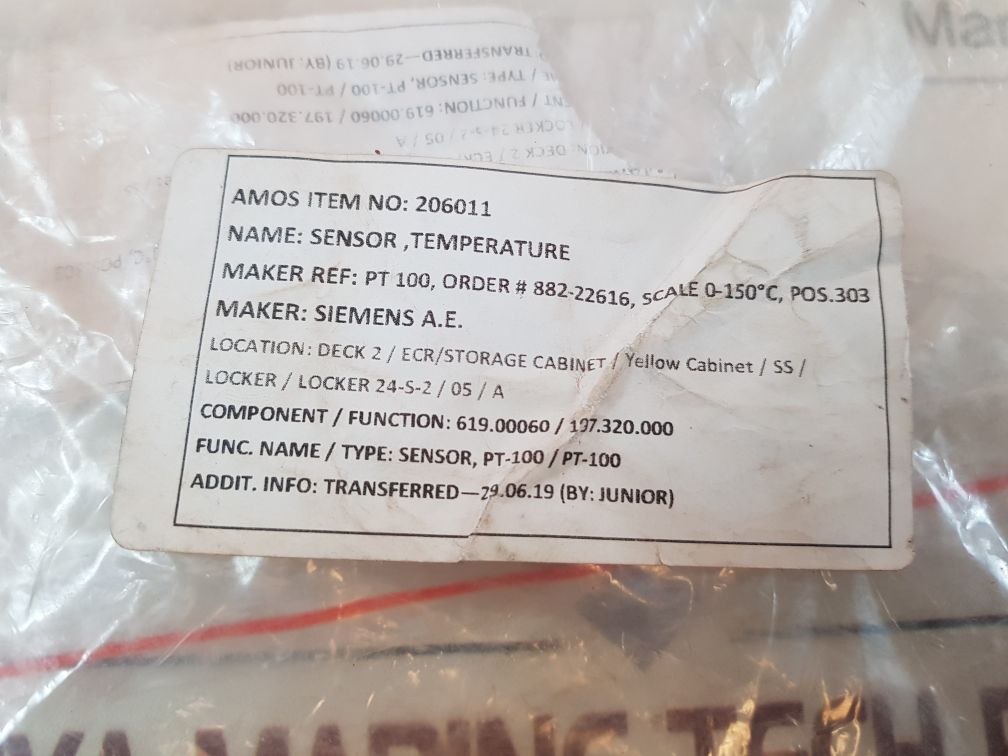 Siemens Pt 100 Temperature Sensor