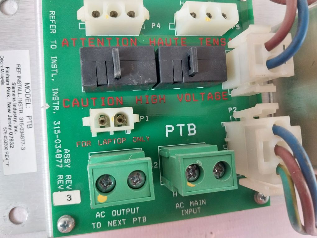 Siemens Ptb Power Termination Board 315-034877