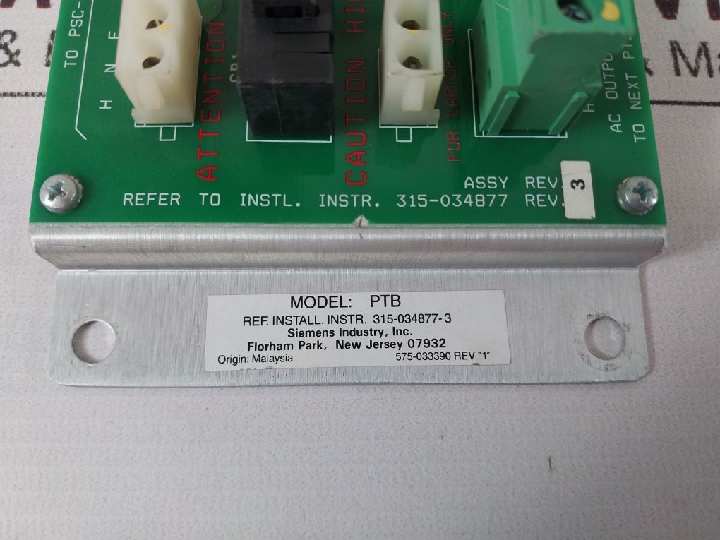 Siemens Ptb Power Termination Board 315-034877