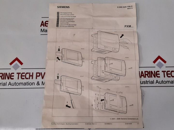Siemens Pxm20 Network Compatible Operating Unit