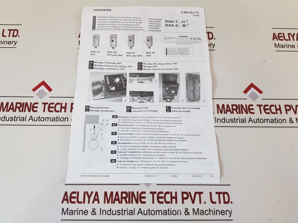 Siemens Rak-tw.1000S-h Thermostat 15...95°C
