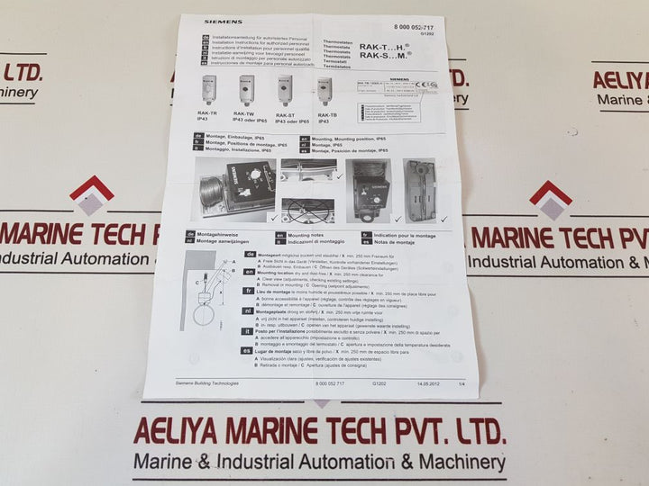Siemens Rak-tw.1000S-h Thermostat 15...95°C
