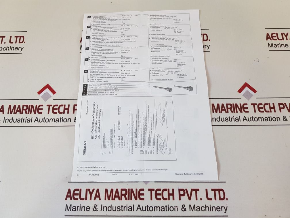 Siemens Rak-tw.1000S-h Thermostat 15...95°C
