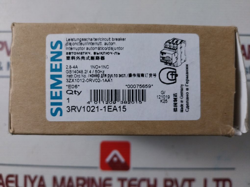 Siemens Schneider 3Rv1021-1Ea15 Circuit Breaker Gv2 G254 Relay Accessory